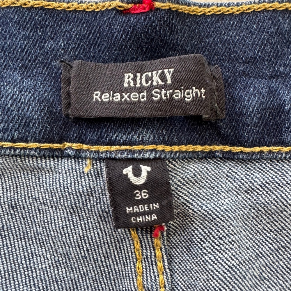 True‎ Religion Ricky Relaxed Straight Denim Shorts Mens Size 36x11 - Picture 9 of 11